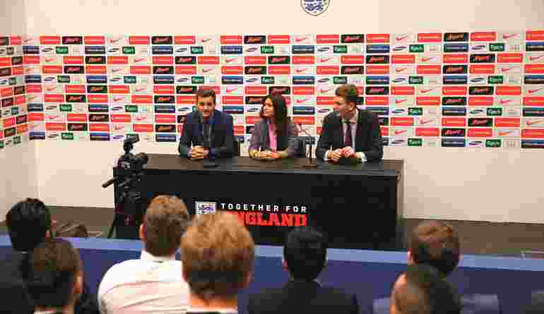 UCFB Wembley ϲʿ Team Captains Giving A Press Conference At Wembley Stadium V2